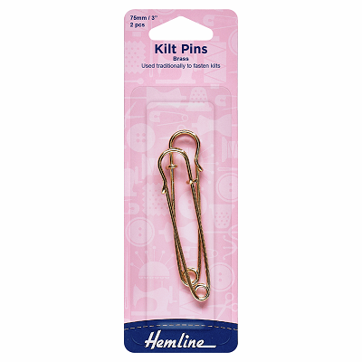 H411 Kilt Pins: 75mm: Gold: 2 Pieces